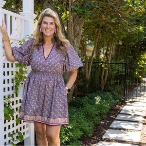 Hunter Bell Dixon quilted printed dress - large - quilted dress - fall dress